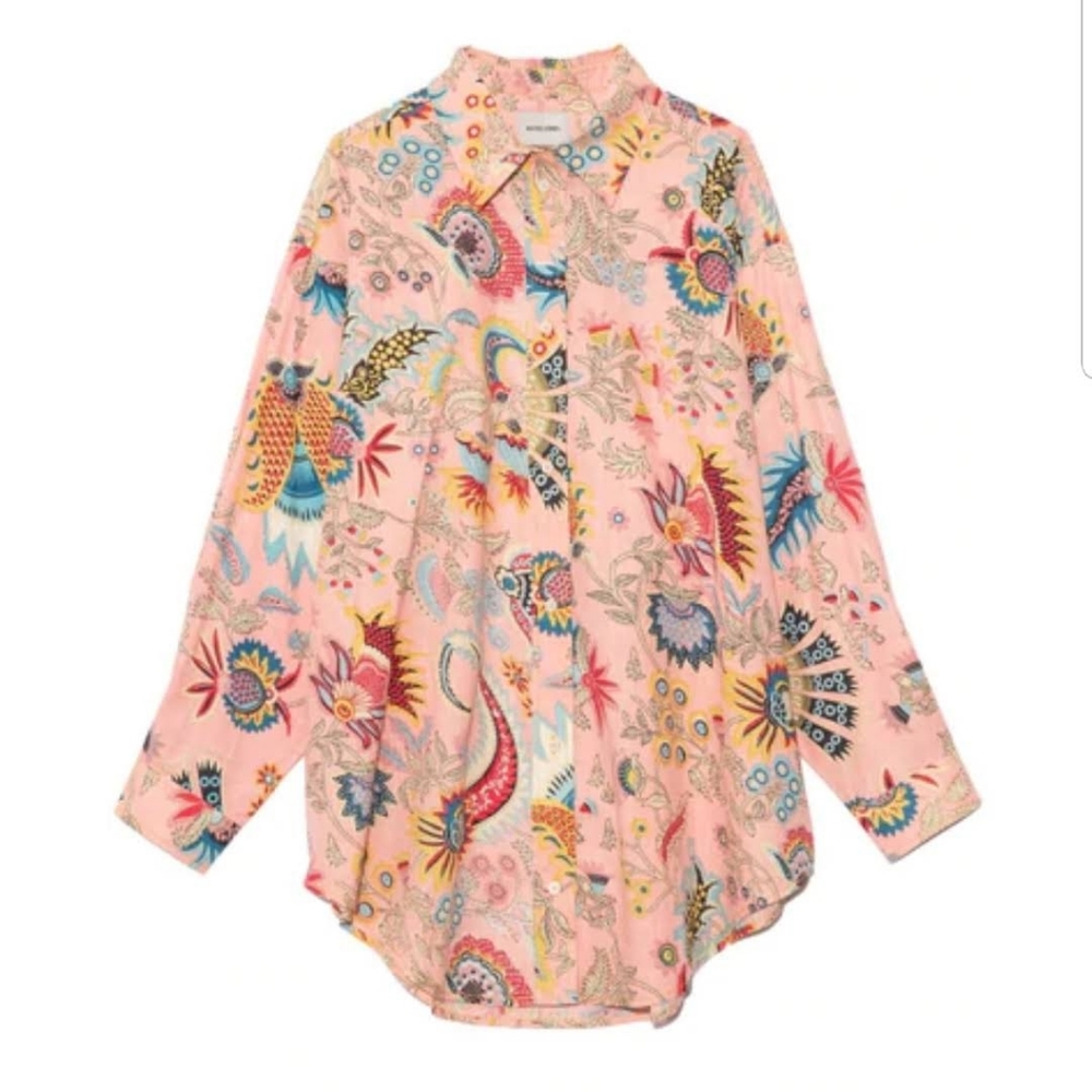 Rachel Comey Isa Cotton Shirt, Size XS/S, Pink.